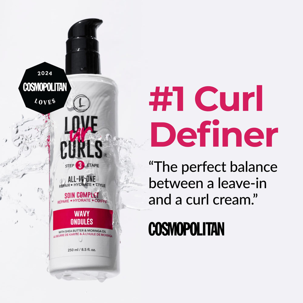 Close-up of textured waves using Love Ur Curls LUS All-in-One Styler