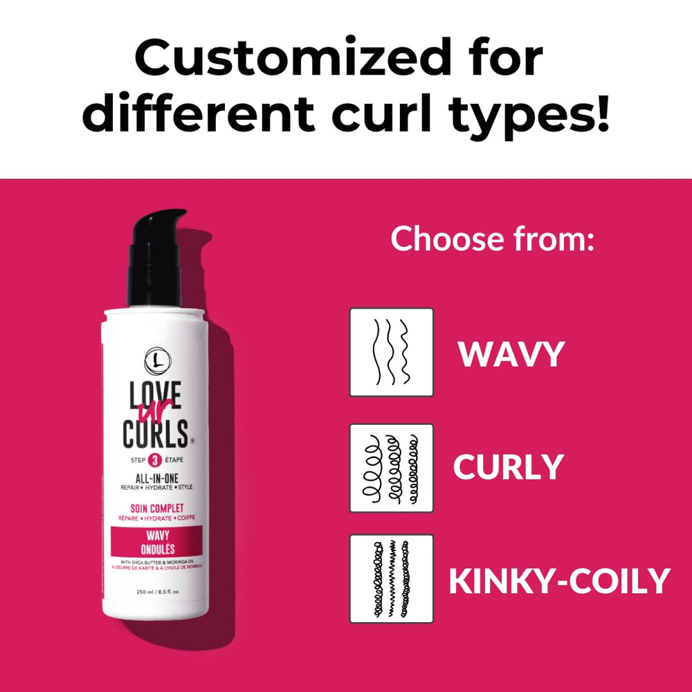 Ingredient panel highlights shea butter and moringa for nourished curls