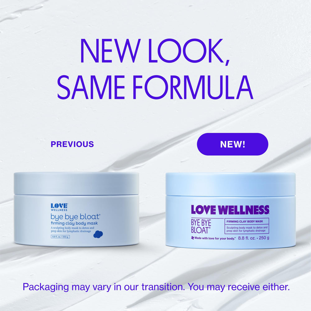 Bye Bye Bloat clay mask application shows even coverage for lymphatic support