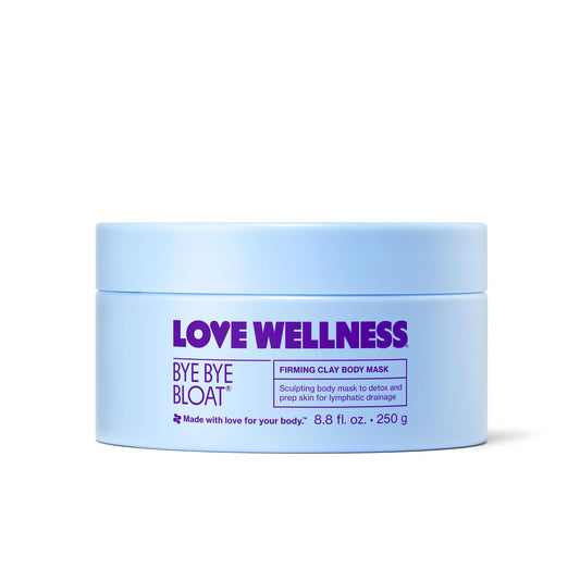 Love Wellness Bye Bye Bloat clay mask bottle for at-home sculpting and hydration