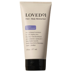 Loved01 Face & Body Moisturizer jar delivers deep, non-greasy hydration.