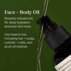 Loved01 oil with jojoba and vitamins A and E on skin.