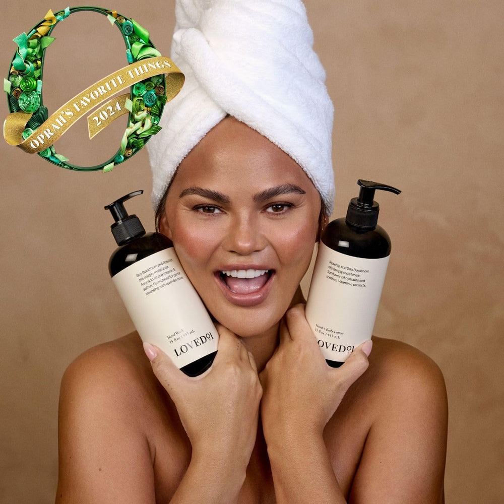 Loved01 lotion pump-dispense demonstrates lightweight hydration for skin