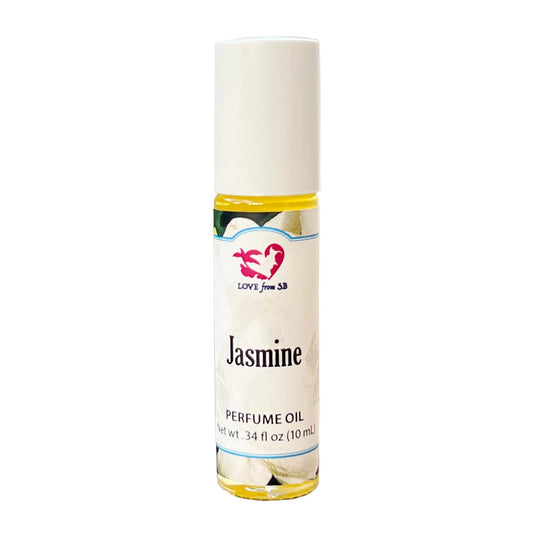 Love from Santa Barbara Jasmine roll-on bottle for subtle, long-lasting fragrance.