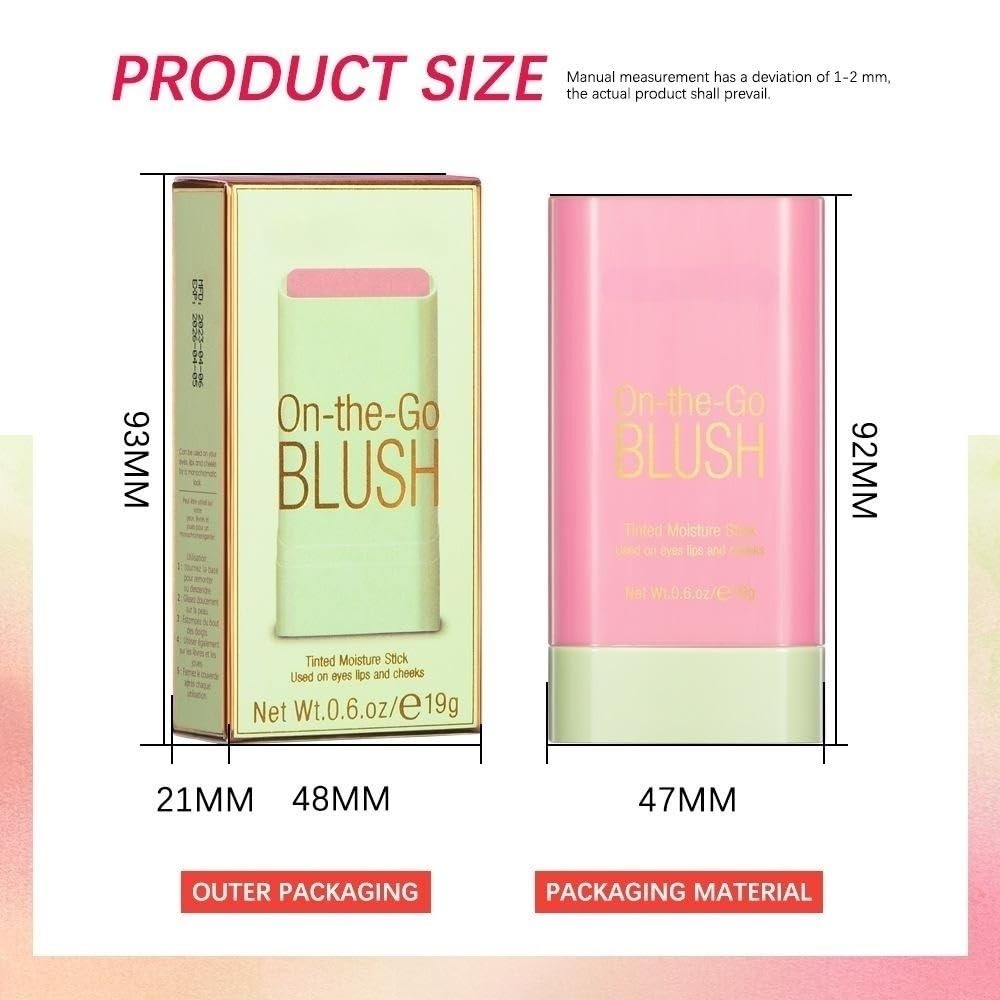 Lovelycat blush-stick creamy texture glides onto cheek for even color.