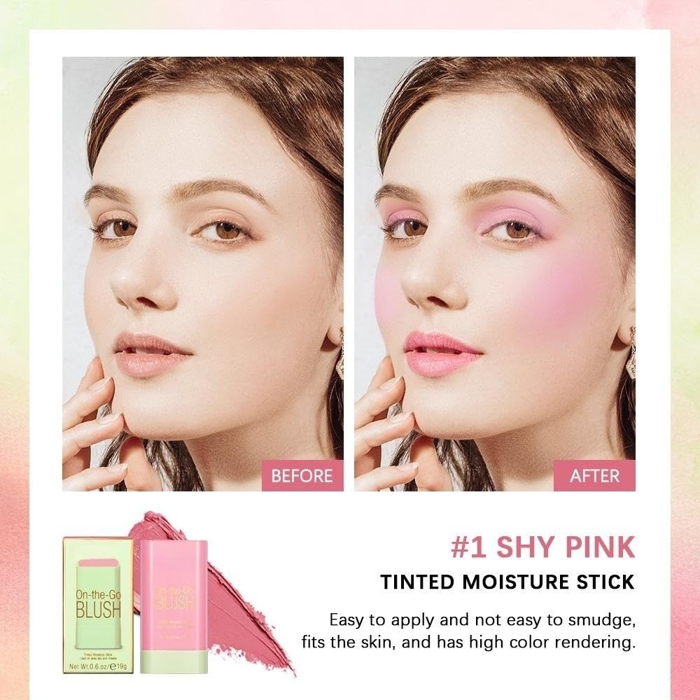 Lovelycat blush-stick twist-packaging opens smoothly for quick on-the-go use.