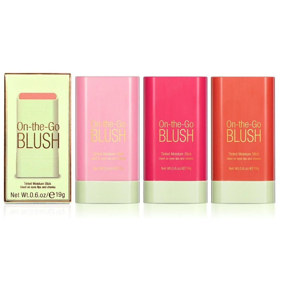 Lovelycat blush stick creamy texture close-up for natural cheek color