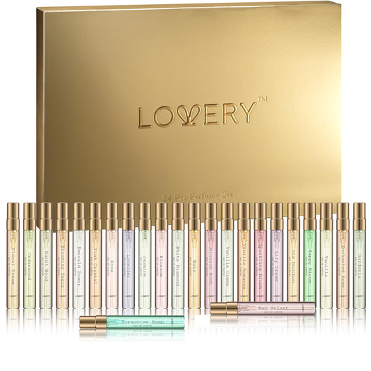 LOVERY 24-piece perfume set gift box with luxe advent calendar for her daily fragrance joy