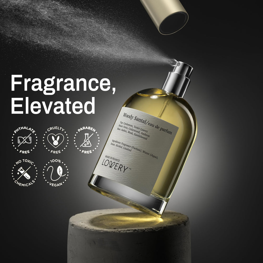 Lovery Creamy sandalwood base provides a smooth, lasting presence.