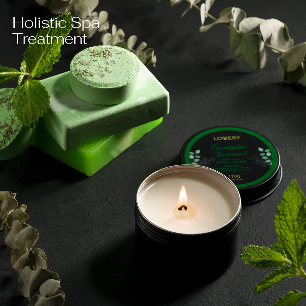Lovery Eucalyptus Spearmint Bath Oil nourishes skin with essential oils