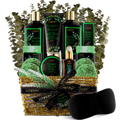 Lovery Eucalyptus Spearmint Bath Set gift basket for at-home spa mornings