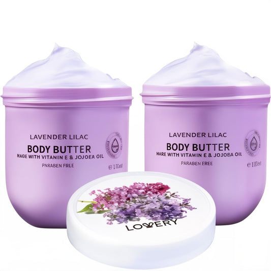 LOVERY Lavender Lilac Body Butter front view showing deep hydration