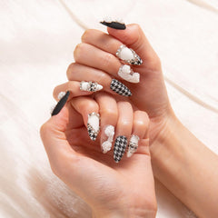 Close-up of full-covered crystals on Lovful nails for premium shine