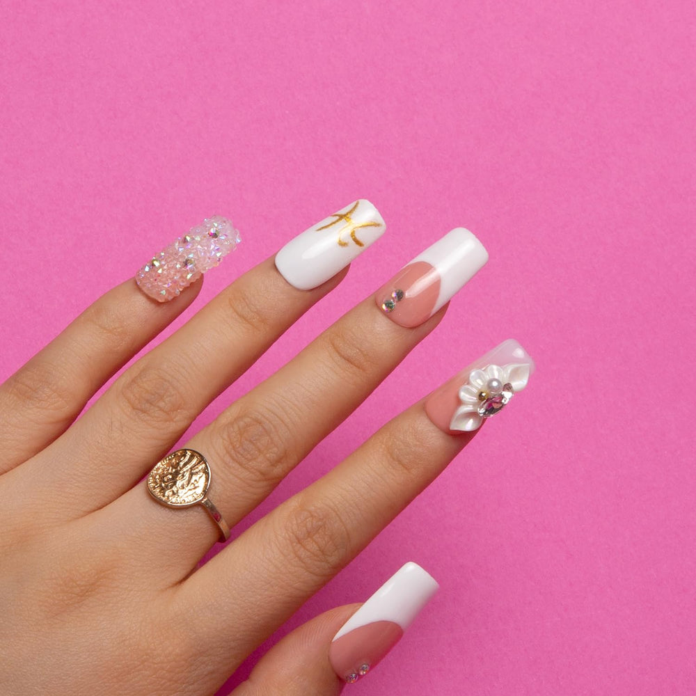 LOVFUL nails in square regular shape, 1 inch length for versatile wear