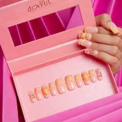 LOVFUL Tropical Fantasy nails in vibrant trend colors to elevate outfits.