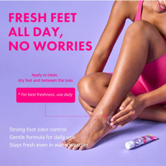 LOYNU lotion applied on feet for deep hydration and soft heels.