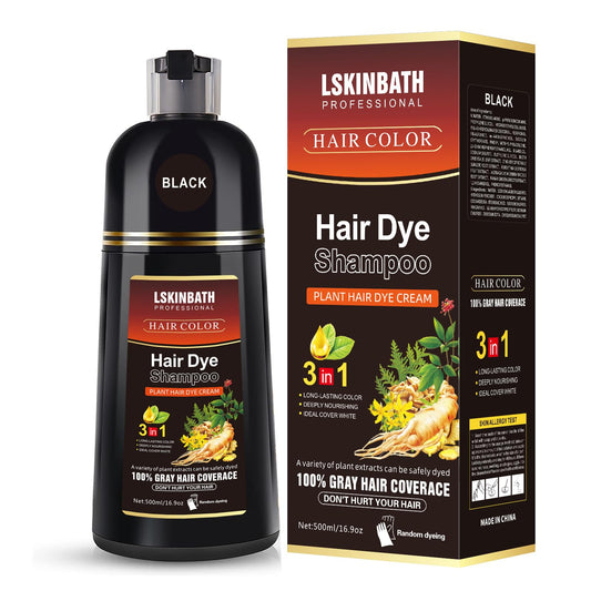 LSKINBATH natural hair dye shampoo bottle highlights quick at-home color solution.