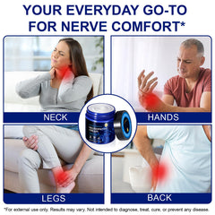 Two-pack LTQXGT Nerve Relief Cream on bathroom shelf.