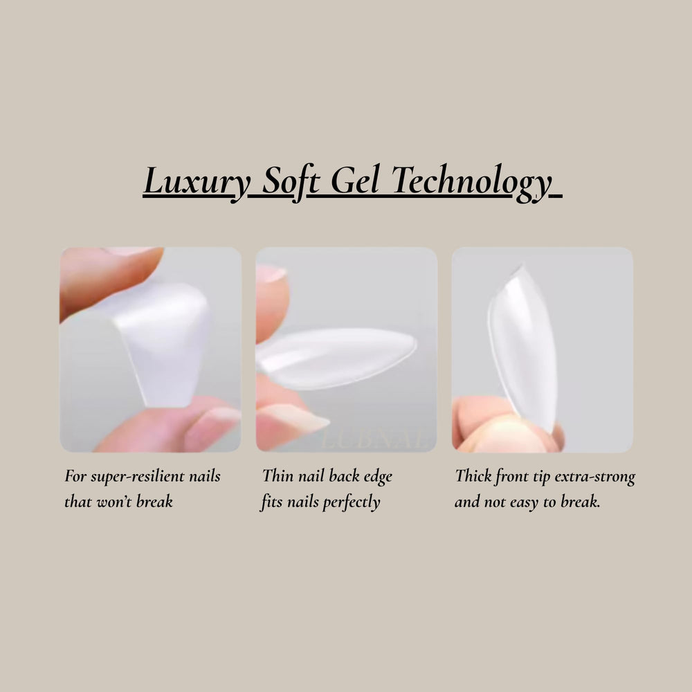 Lubnae reusable premium ABS nails; durable, lightweight, natural looking