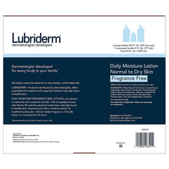 Lubriderm fragrance free lotion pump dispensing a smooth non greasy amount