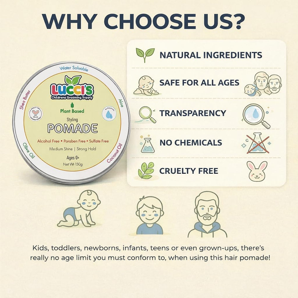 LUCCI'S Baby Hair Gel quick-fix for busy mornings and photo days.