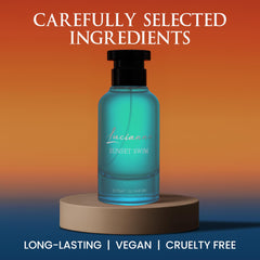 Lucianno Sunset Swim citrus note closeup highlights bergamot and orange brightness.
