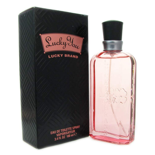 Lucky Kolinsky Liz Claiborne Lucky You bottle on vanity, floral fragrance for everyday wear