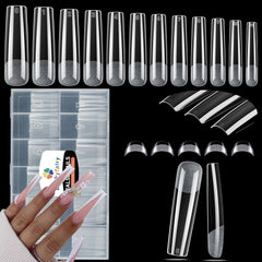 Luckyfairy XXL No C Curve square flat nail tips for quick extensions