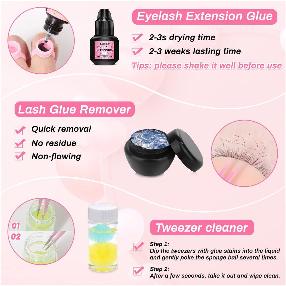 Lucomb glue remover for easy cleanup after training sessions.