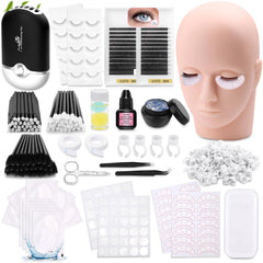 Lucomb eyelash kit head for training with realistic silicone skin.