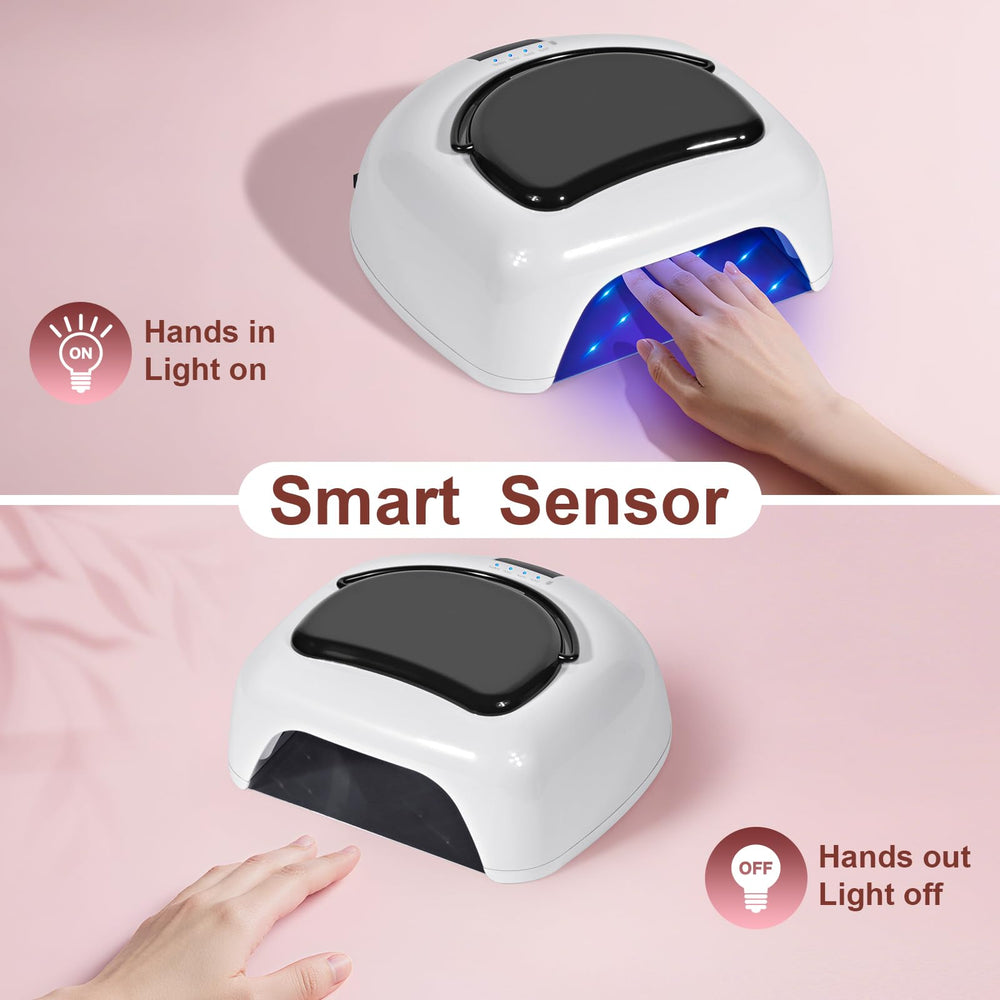 Ludysic nail lamp digital display clearly showing battery and timer status.