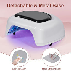 Ludysic nail lamp with removable base for easy cleaning and setup.