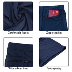 Dark blue four-pack with hidden pocket for secure valuables on the go.