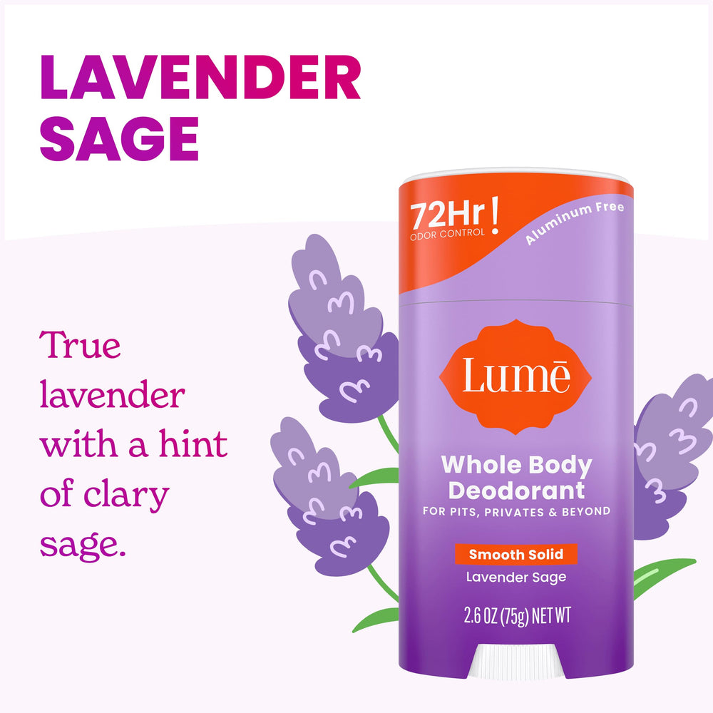 Lume 72‑hour odor control promises lasting freshness throughout the day.
