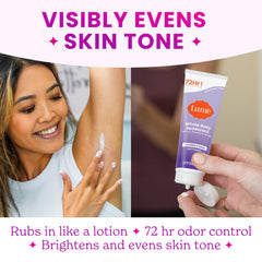 Lume application on arm shows easy rub-in texture.