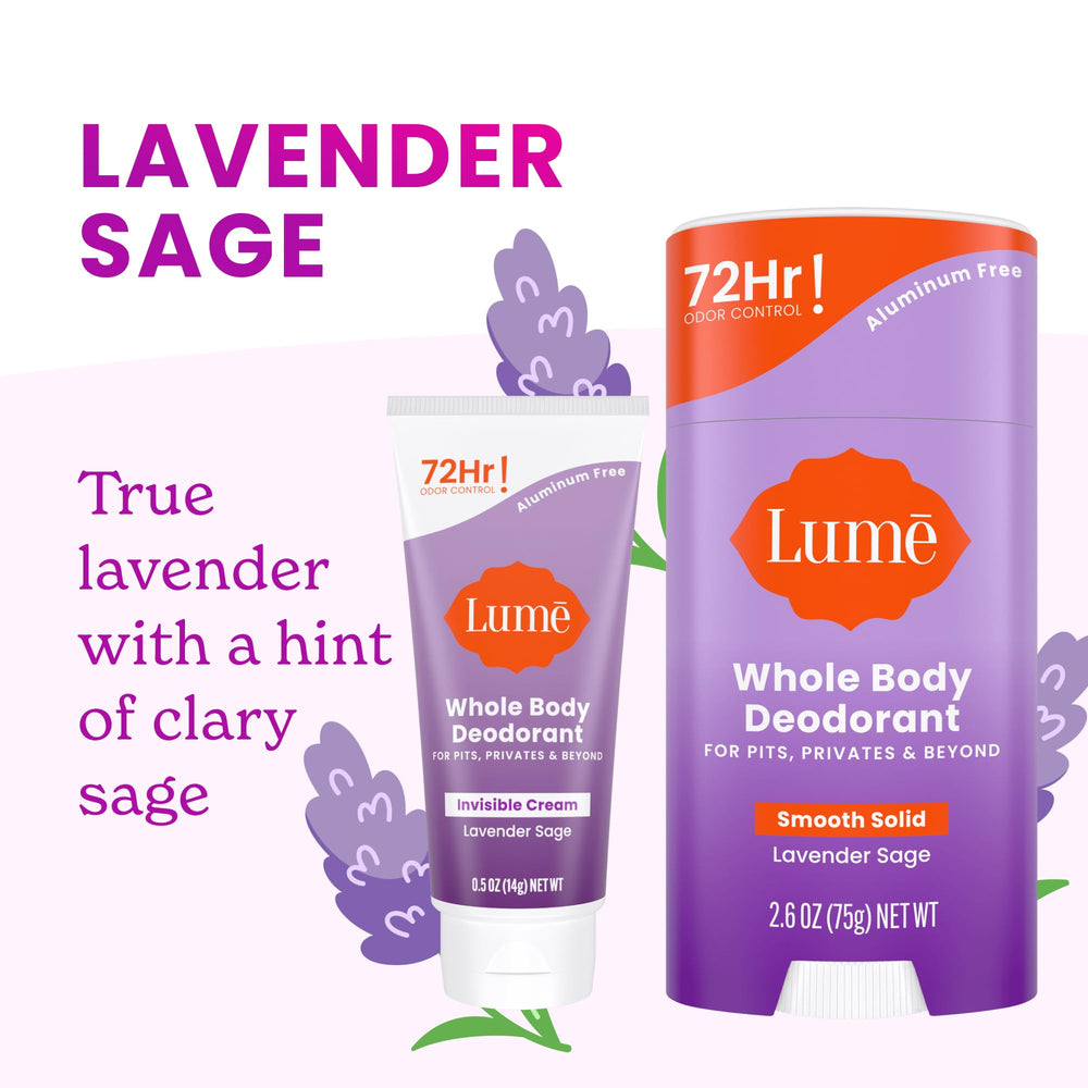 Lume bundle packaging featuring Lavender Sage scent.