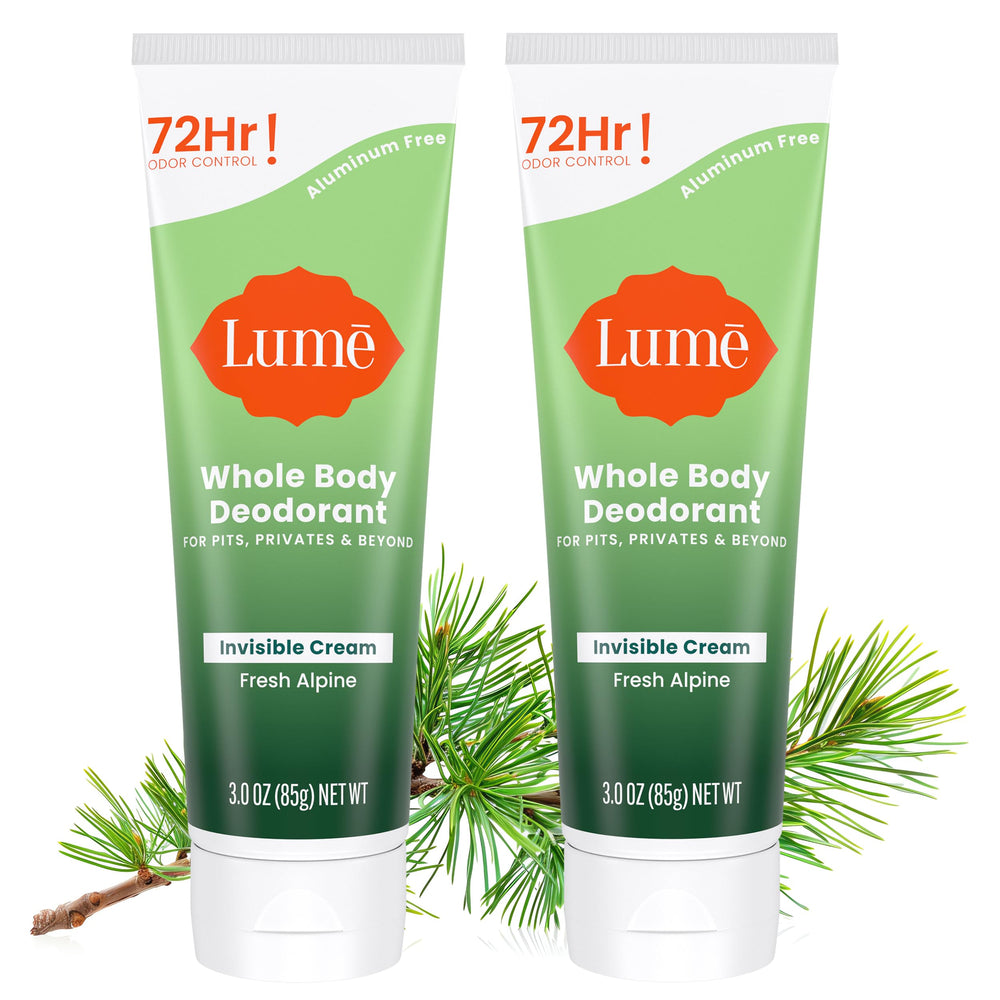 Lume Fresh Alpine cream-tube front view showing all-day odor control.