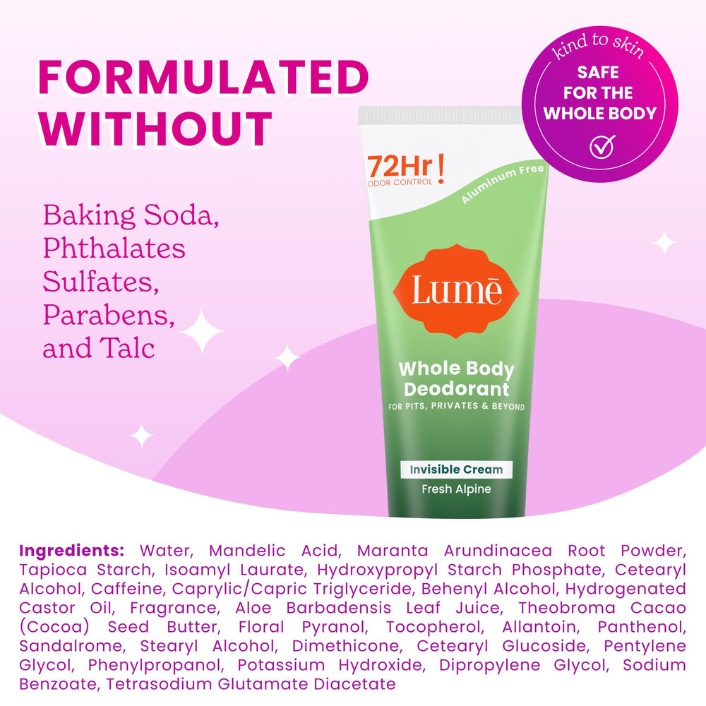 Lume Fresh Alpine scent provides crisp, mountain-morning vibes