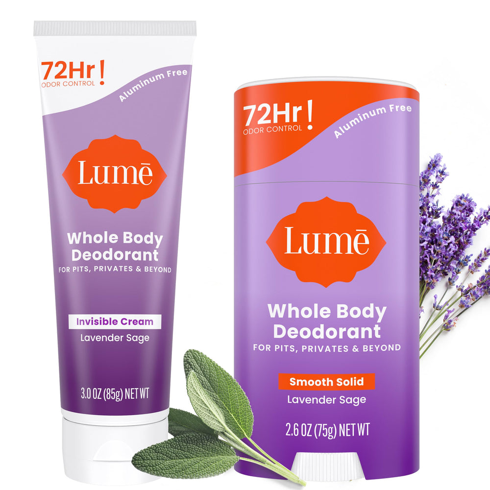 Lume Lavender Sage cream tube ready for smooth, all-day odor control