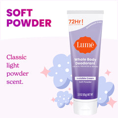 Lume soft powder scent provides light, luxurious fragrance
