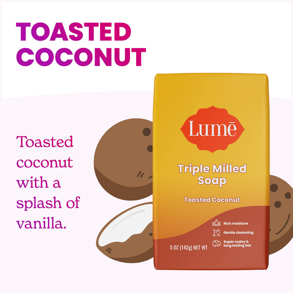 Lume triple milled bar soap delivers rich moisture and long-lasting foam