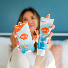 Lume unscented cream rub-on demonstrates fragrance-free application