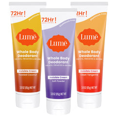 Lume invisible cream tube in toasted coconut scent for all-day odor control