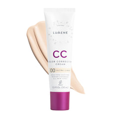 Lumene Color Correcting CC Cream bottle showing an even-toned, radiant look.