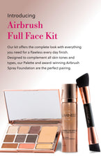 Luminess airbrush foundation spray being applied for a smooth, long-wearing finish