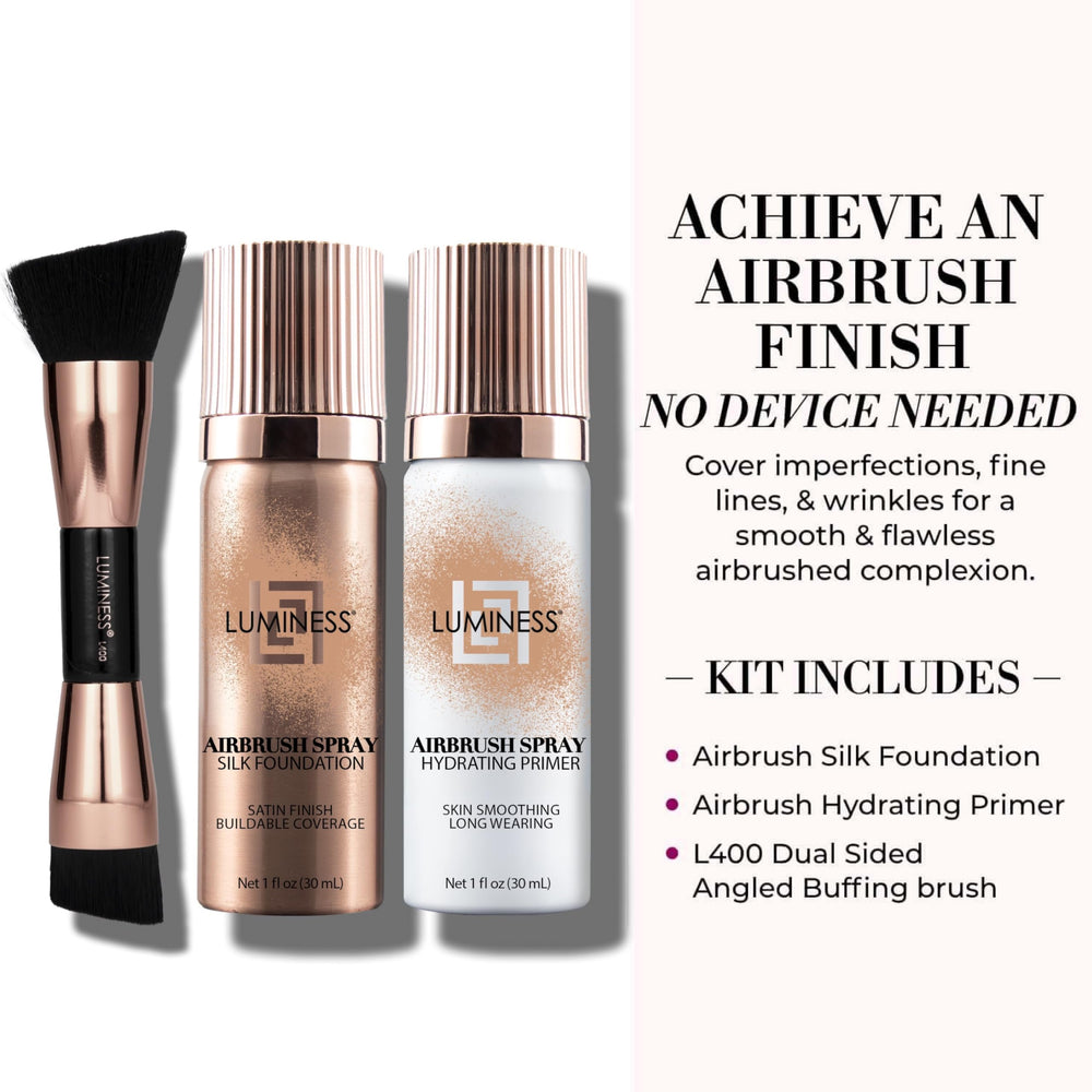 Luminess Foundation being buffed for medium, buildable coverage.