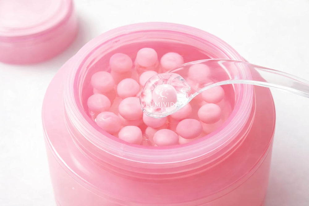 LumiVida lightweight gel texture display for non-greasy finish.