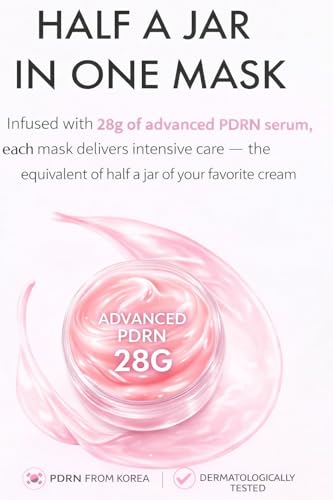 LumiVida Salmon DNA PDRN mask on face close-up showing cooling hydrogel feel