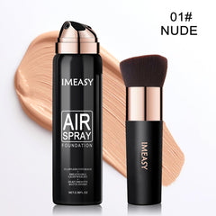 Lumiyou airbrush foundation spray mist in action for smooth application.