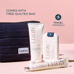 Luna Daily gentle cleanser travel size cleanses sensitive skin safely.